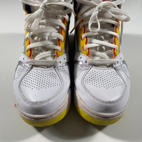 329984-100 Nike Air Flight Lite High White/Metallic Silver-Hyper Grape mens 10.5 - Picture 2 of 8